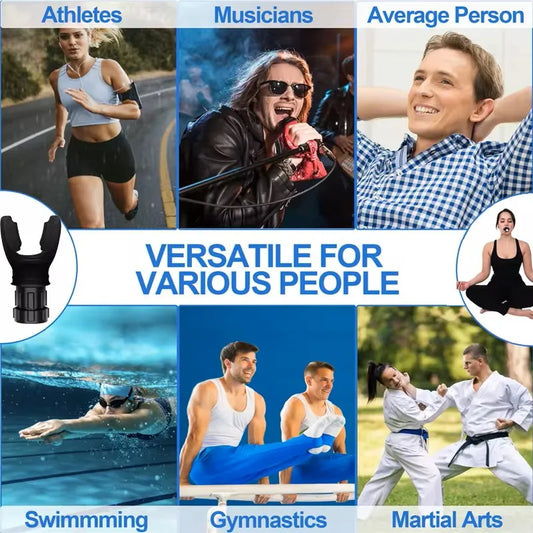 Portable silicone lung capacity trainer with adjustable resistance dial - product image
