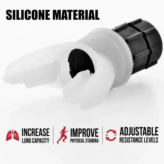 Portable silicone lung capacity trainer with adjustable resistance dial - product image