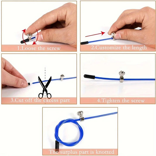 Professional adjustable jump rope with aluminum handles and steel wire cable - product image