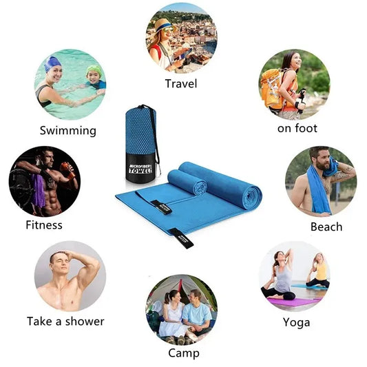 Quick-drying microfiber sports towel for swimming gym camping and running - product image