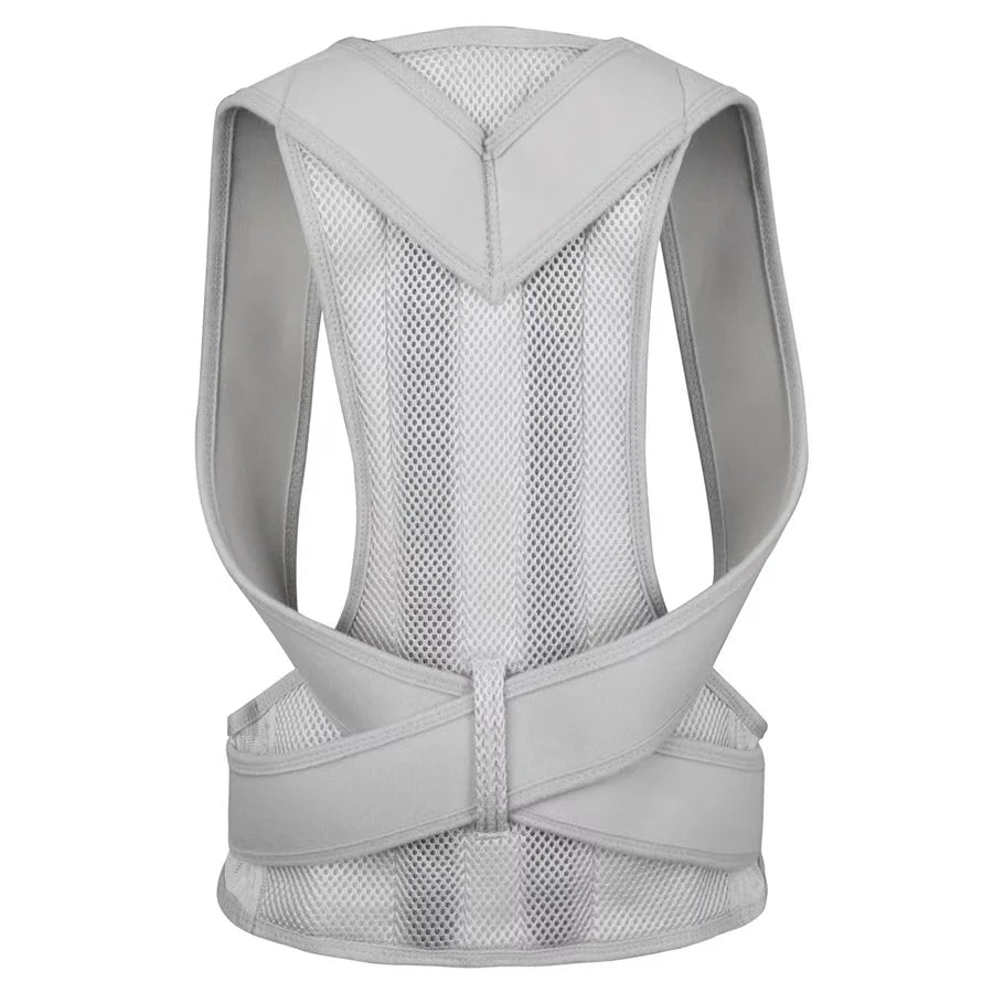 Reinforced lumbar posture corrector vest with adjustable back and shoulder straps - product image