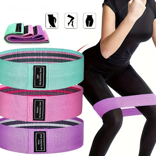 Resistance bands set for butt and leg workout with anti-slip durable fabric - product image