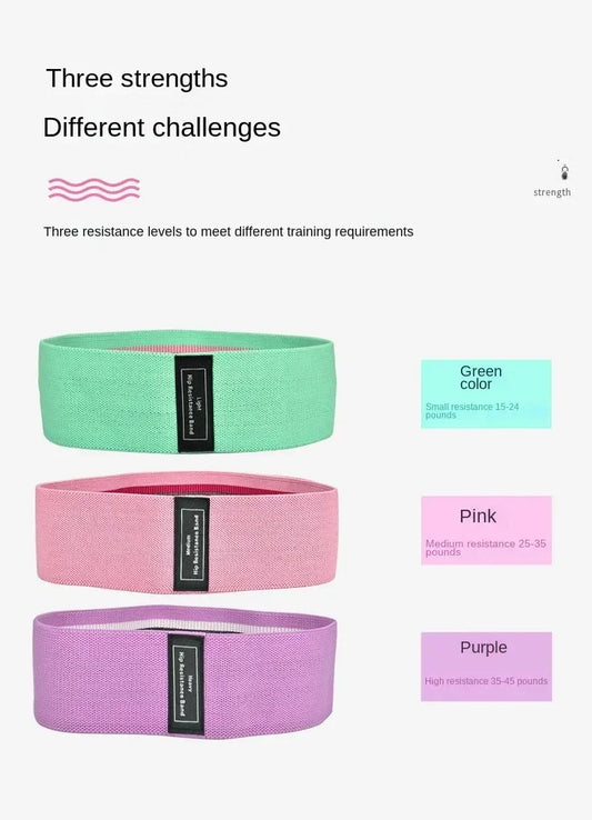 Resistance bands set for butt and leg workout with anti-slip durable fabric - product image