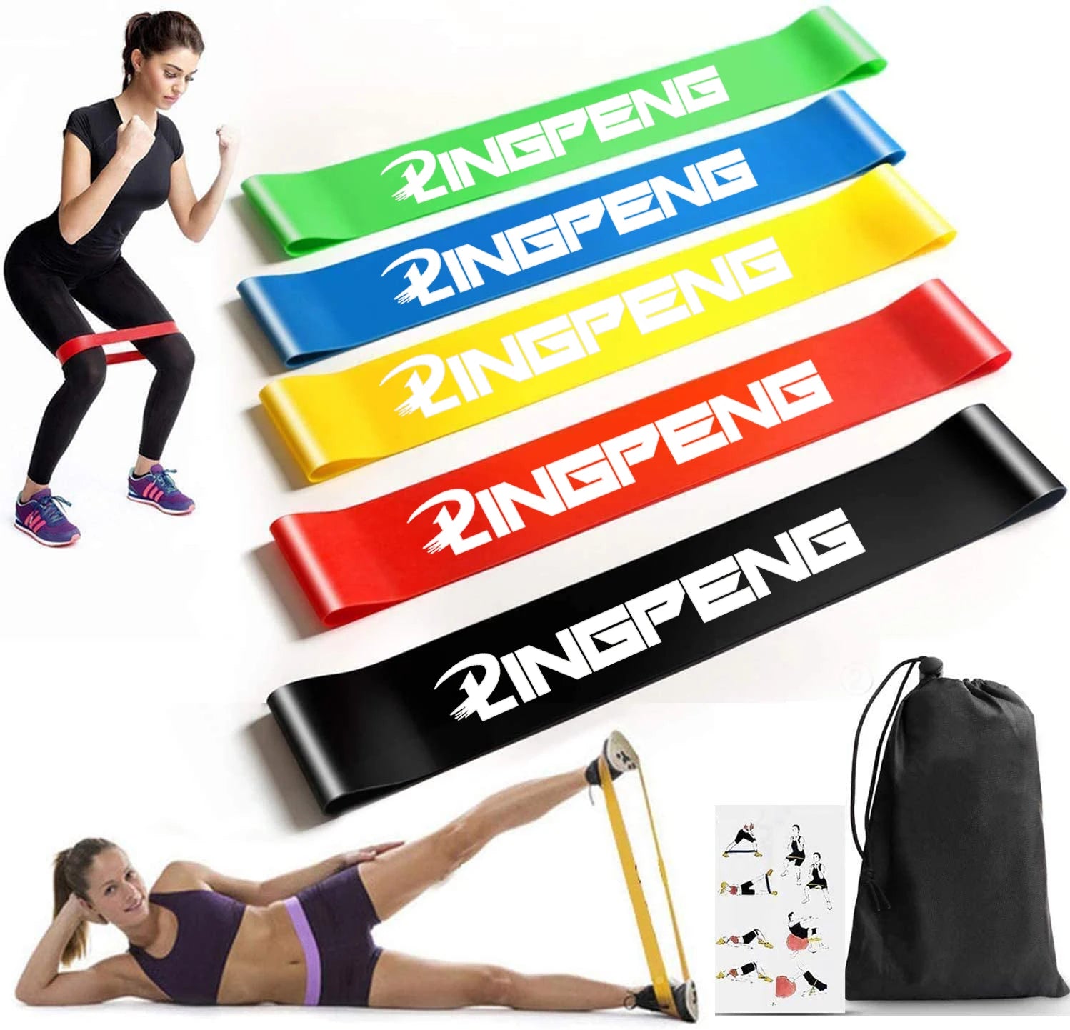Resistance loop exercise bands set for strength training and physical therapy - product image