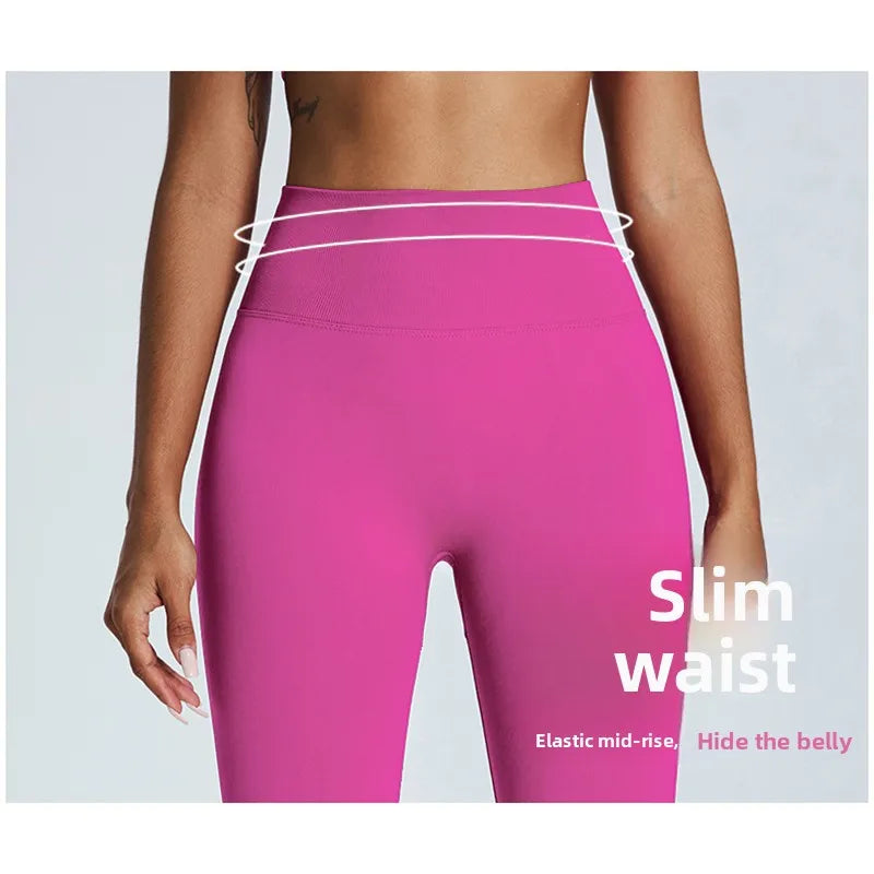 Seamless high waist yoga leggings with stretch and moisture wicking fabric - product image