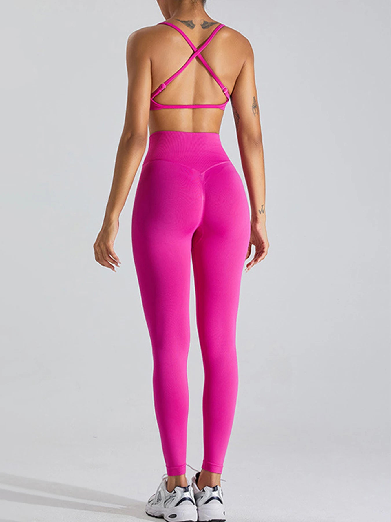 Seamless high waist yoga leggings with stretch and moisture wicking fabric - product image