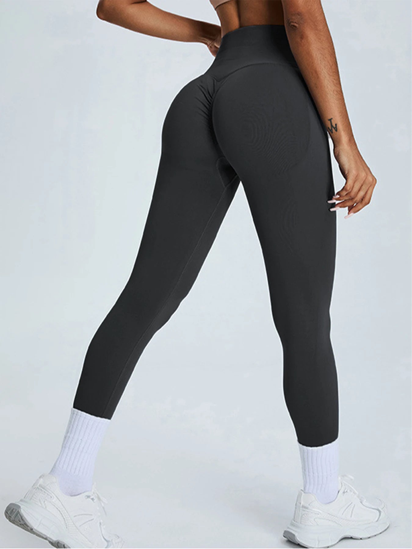 Seamless high waist yoga leggings with stretch and moisture wicking fabric - product image