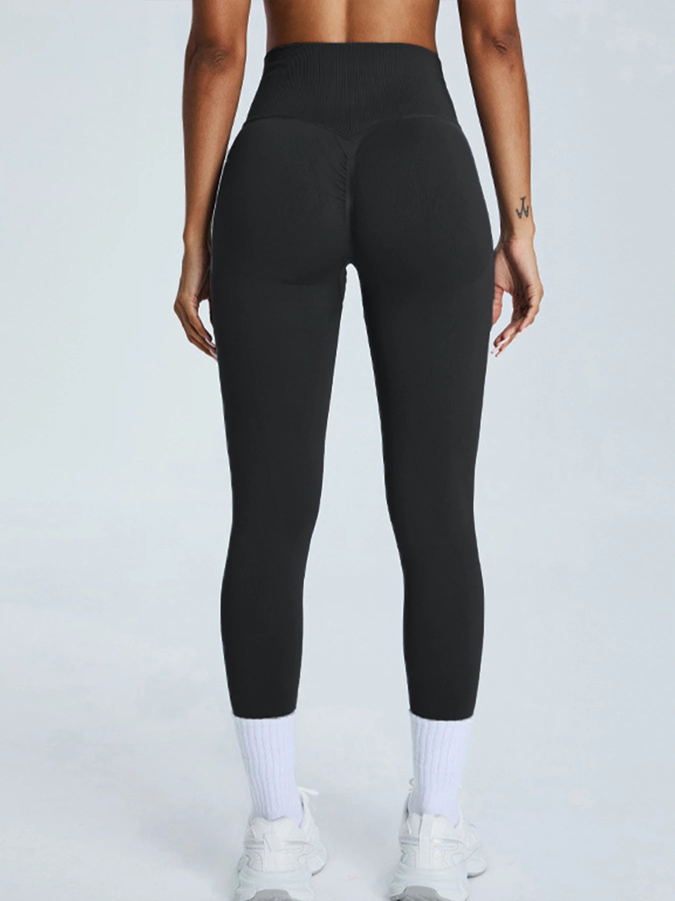 Seamless high waist yoga leggings with stretch and moisture wicking fabric - product image