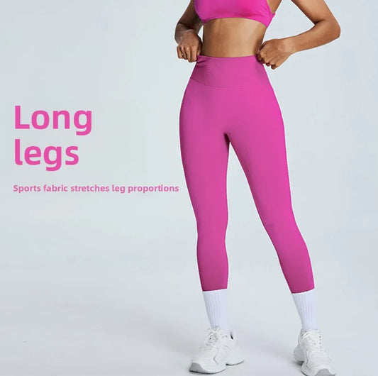 Seamless high waist yoga leggings with stretch and moisture wicking fabric - product image