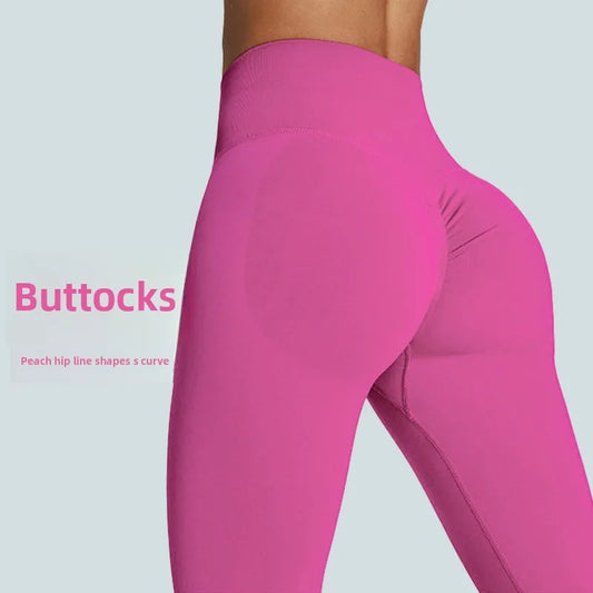 Seamless high waist yoga leggings with stretch and moisture wicking fabric - product image