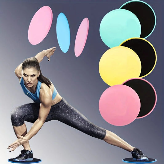 Set of 2 double-sided yoga sliding discs with non-slip eva foam base - product image