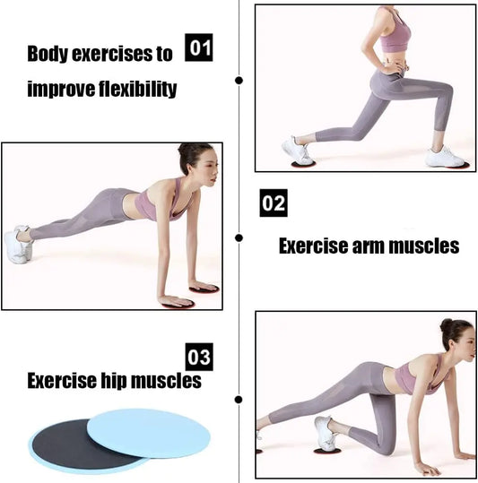 Set of 2 double-sided yoga sliding discs with non-slip eva foam base - product image