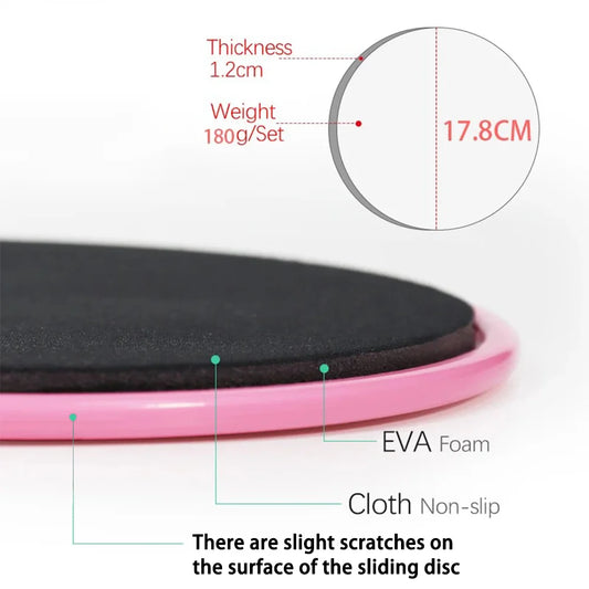 Set of 2 double-sided yoga sliding discs with non-slip eva foam base - product image