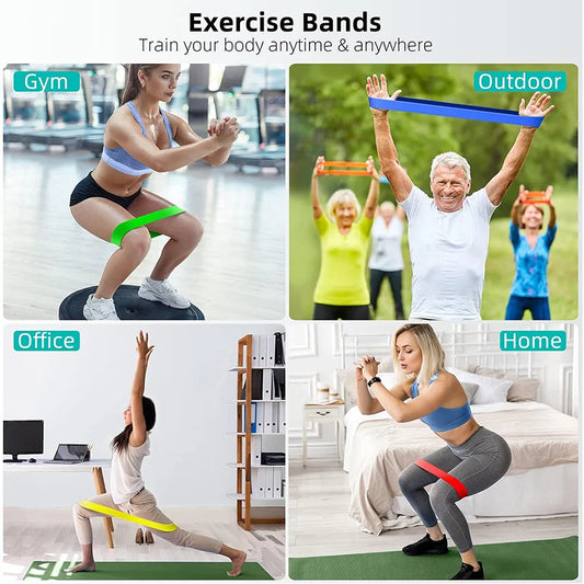 Set of elastic resistance bands with multiple stretch levels natural latex - product image