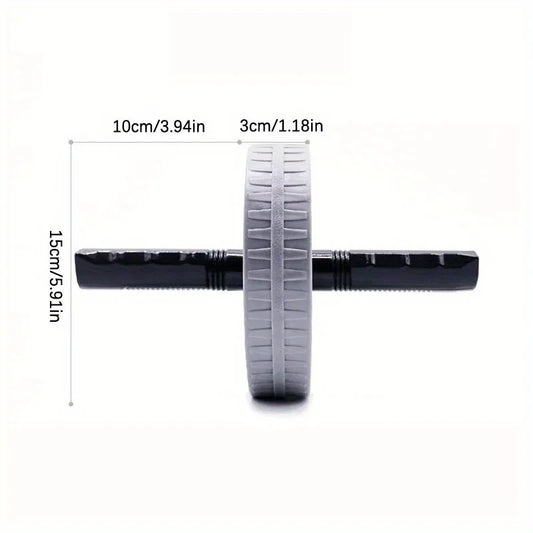 Silent abdominal roller wheel with anti-slip grip and steel support - product image