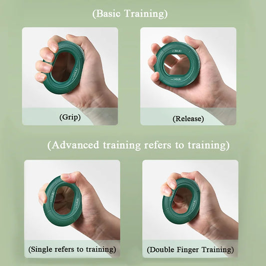 Silicone finger gripper ring with dual resistance for hand and wrist training - product image