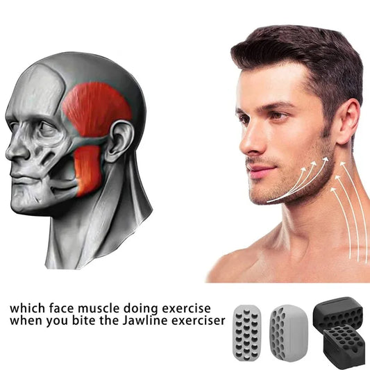 Silicone jaw exerciser for facial toning and jawline fitness with safe material - product image