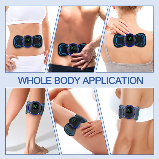 Smart ems neck and back massager with portable gel pad and multiple modes - product image