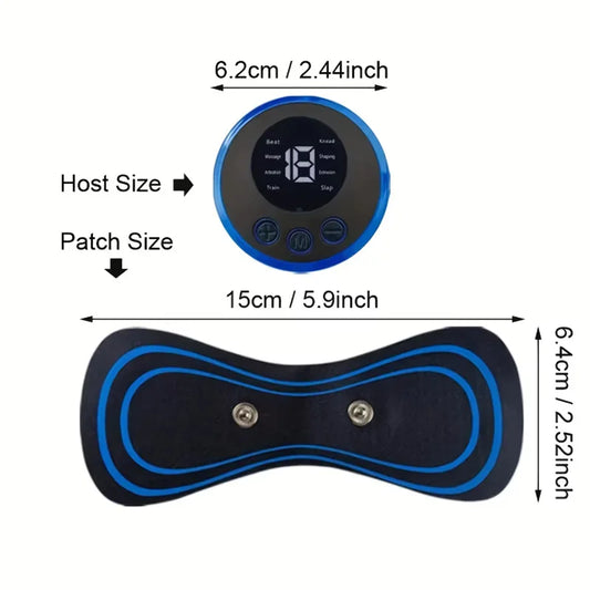 Smart ems neck and back massager with portable gel pad and multiple modes - product image