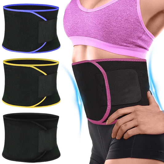 Sweat burst waist support belt with adjustable velcro straps for workout - product image
