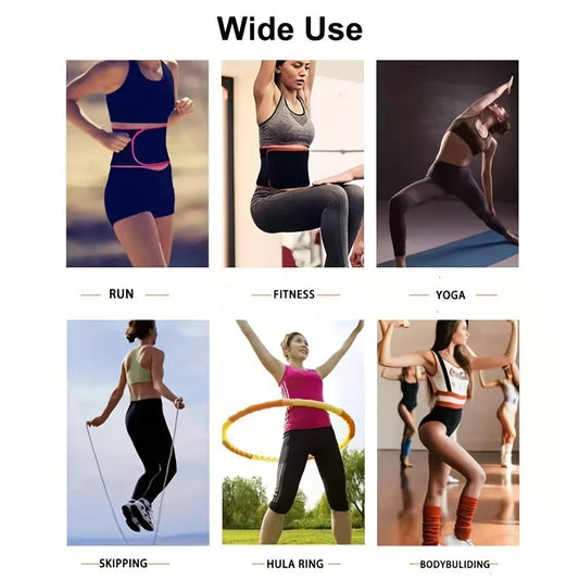 Sweat burst waist support belt with adjustable velcro straps for workout - product image
