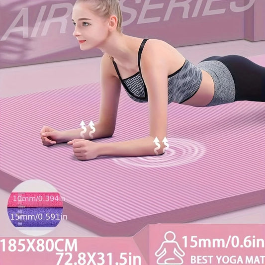 Thick nbr yoga mat with anti-slip waterproof surface for exercise and pilates - product image