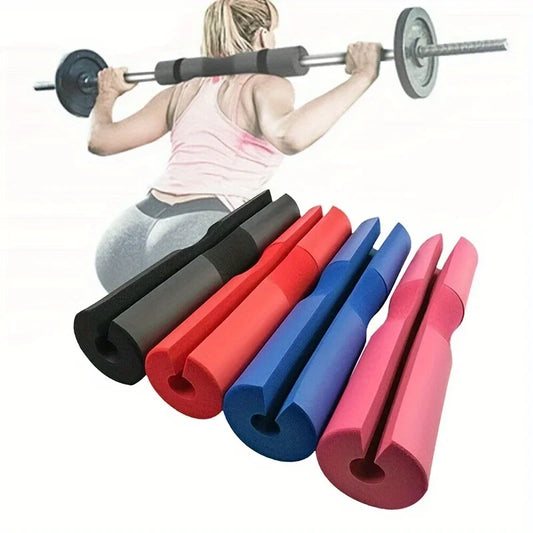Thickened non-slip barbell shoulder pads with velcro straps for weightlifting - product image