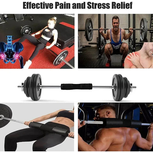 Thickened non-slip barbell shoulder pads with velcro straps for weightlifting - product image