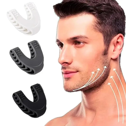 U-shaped silicone jaw exerciser with multiple resistance levels for facial training - product image