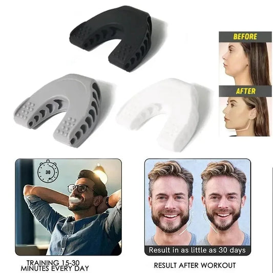 U-shaped silicone jaw exerciser with multiple resistance levels for facial training - product image