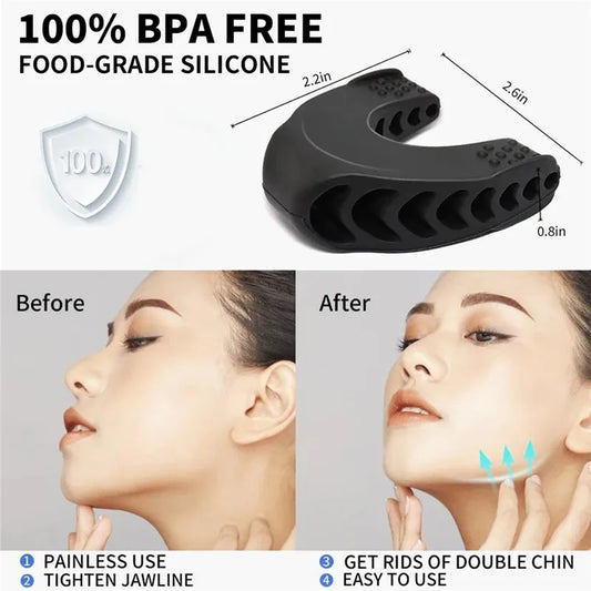 U-shaped silicone jaw exerciser with multiple resistance levels for facial training - product image
