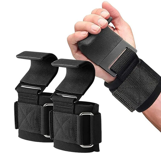 Weight lifting hook grips with adjustable wrist wraps and non-slip coating - product image