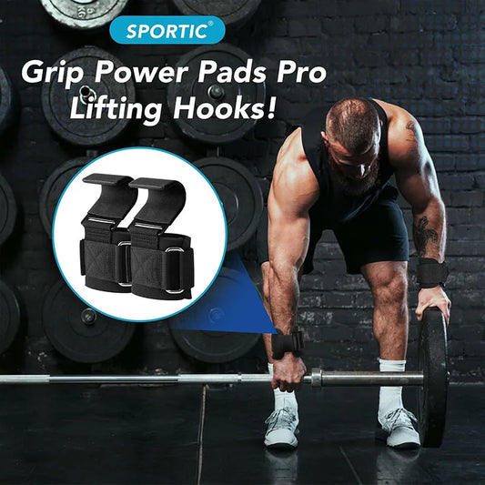 Weight lifting hook grips with adjustable wrist wraps and non-slip coating - product image