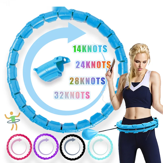 Weighted fitness hoop with detachable knots for abdomen weight loss and massage - product image