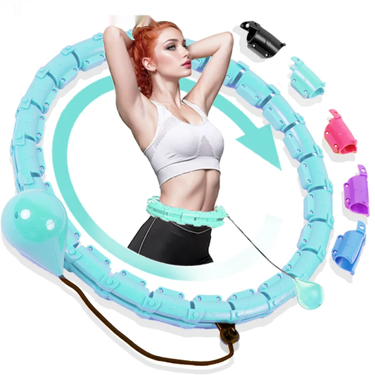 Weighted fitness hoop with shock-absorbing massage balls for core training - product image