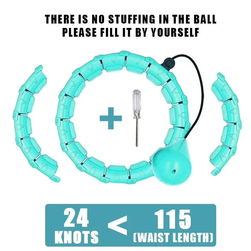 Weighted fitness hoop with shock-absorbing massage balls for core training - product image