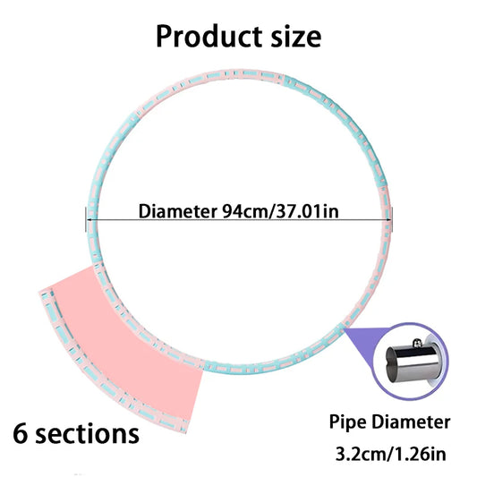 Weighted fitness yoga loop hoop with detachable sections for slimming - product image