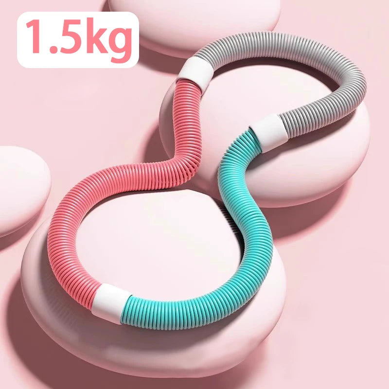Weighted spring steel frame foldable fitness hoop for waist and full body workout - product image