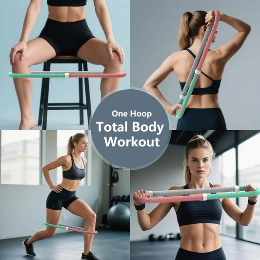 Weighted spring steel frame foldable fitness hoop for waist and full body workout - product image