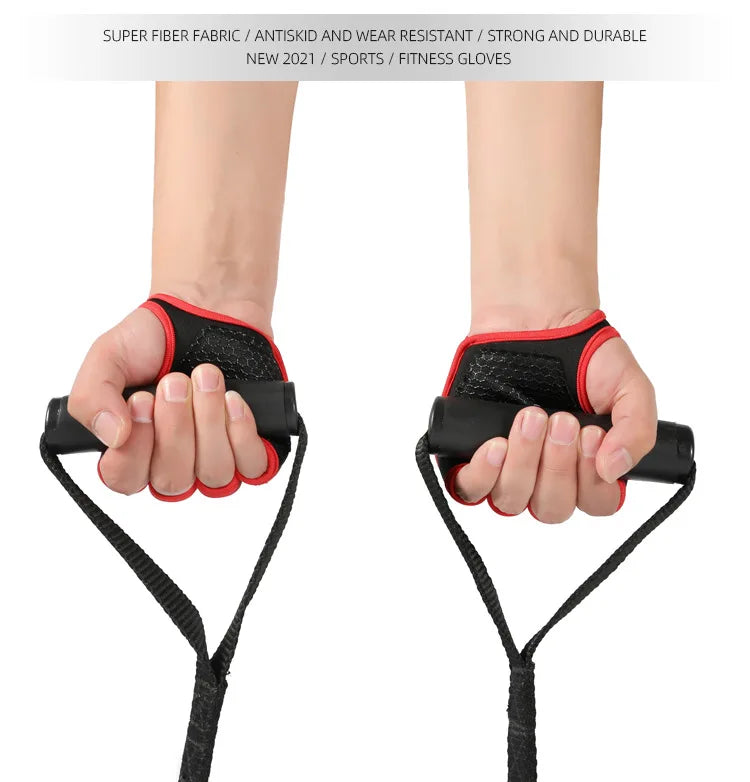 Weightlifting gloves with padded palm, silicone grip, adjustable wrist strap - product image