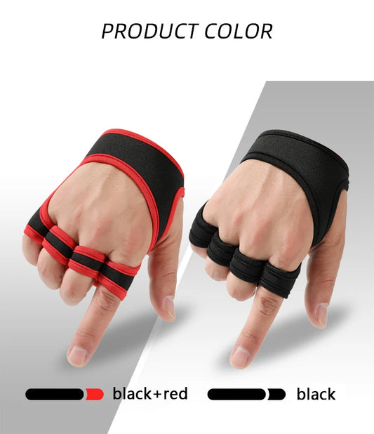 Weightlifting gloves with padded palm, silicone grip, adjustable wrist strap - product image