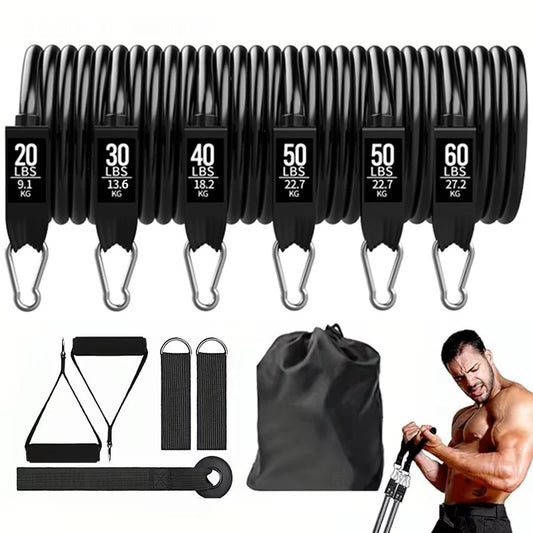 Wrapped resistance band set with foam handles and door anchor - product image