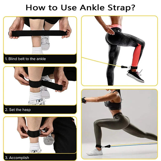 Wrapped resistance band set with foam handles and door anchor - product image