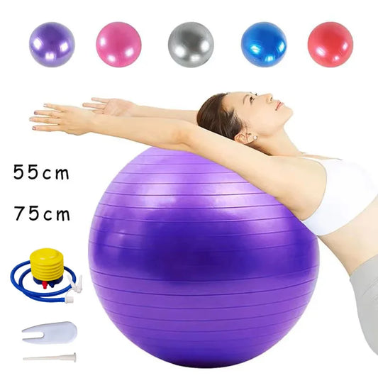 Yoga exercise stability ball with anti-burst coating and non-slip surface - product image