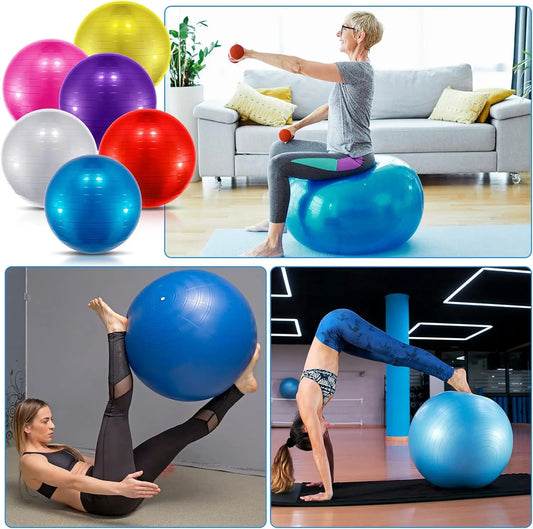 Yoga exercise stability ball with anti-burst coating and non-slip surface - product image