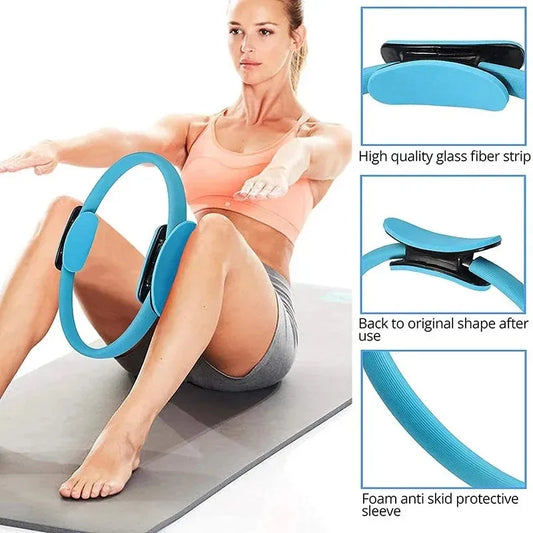 Yoga pilates ring with padded non-slip fiberglass frame for muscle training - product image