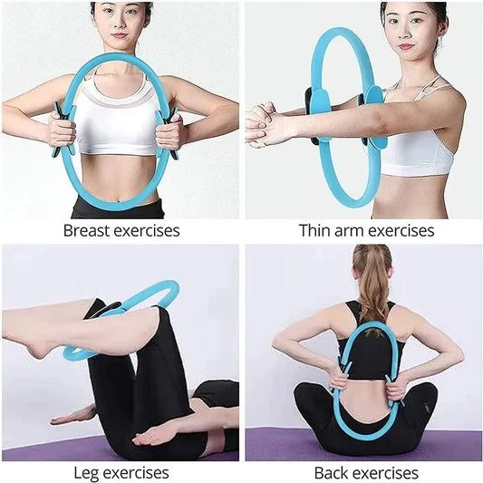 Yoga pilates ring with padded non-slip fiberglass frame for muscle training - product image