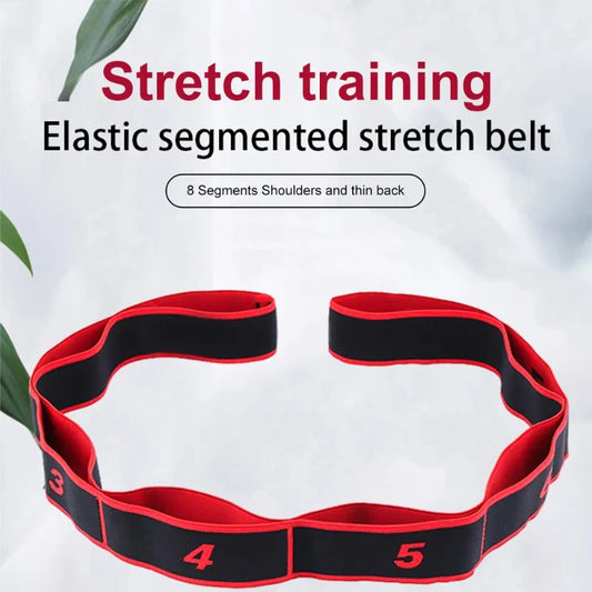 Yoga pull strap belt with 8 sections and elastic resistance for stretching - product image