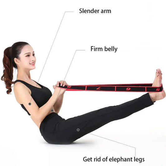 Yoga pull strap belt with 8 sections and elastic resistance for stretching - product image