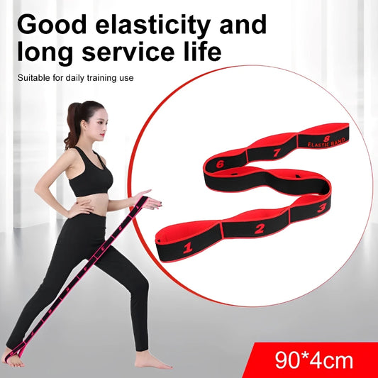 Yoga pull strap belt with 8 sections and elastic resistance for stretching - product image